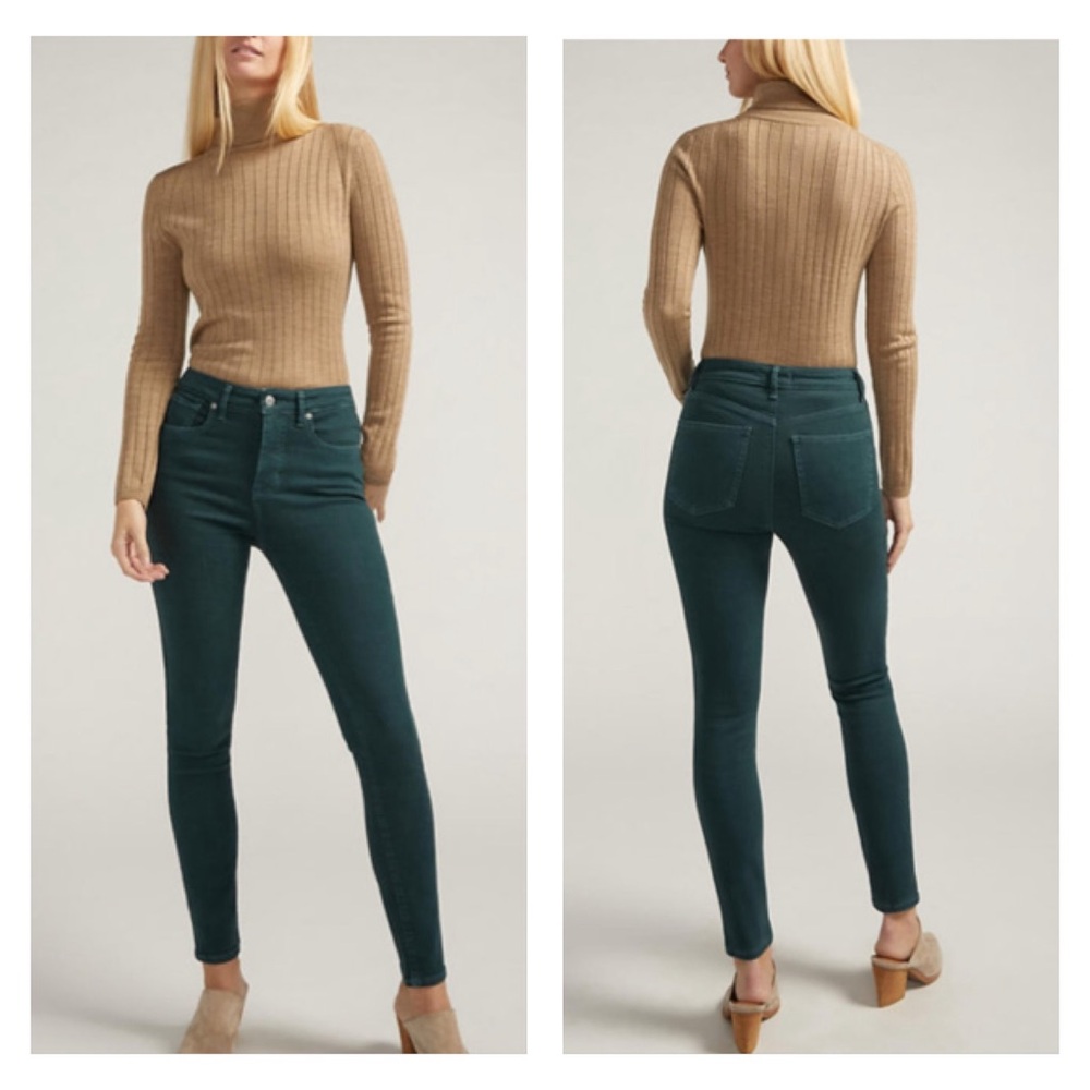 Silver Jeans Isbister Skinny Jeans Emerald Green Women 31 x 29 Stretch High Rise